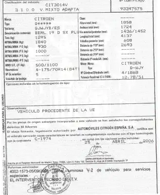 Véhicule à la ferraille citroen                                            berlingo                                                                                                                                                                                                                                                   1.9 d multispace                                                                                                                                                                                                                                           de l'année 2006 alimenté wjy