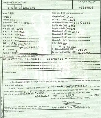 Veículo de Sucata opel corsa b 1.4 cat (2h6) do ano 1998 alimentado x14sz