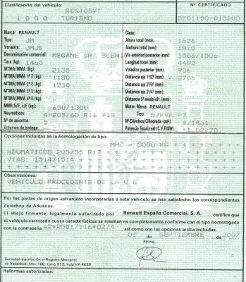 Scrapping Vehicle renault scenic ii grand emotion of the year 2007 powered k9kp7