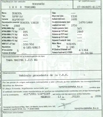 Утилизация автомобиля toyota yaris (ksp9/scp9/nlp9) 1.4 turbodiesel cat года 2006 питание 1nd