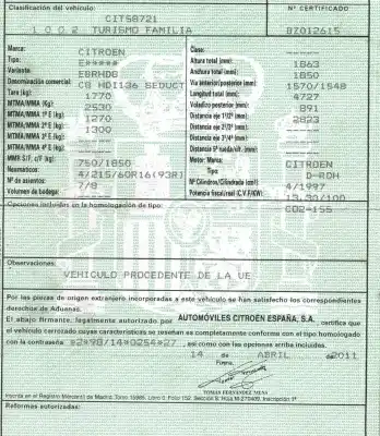 Scrapping Vehicle citroen c8 2.0 hdi premier of the year 2011 powered rdh