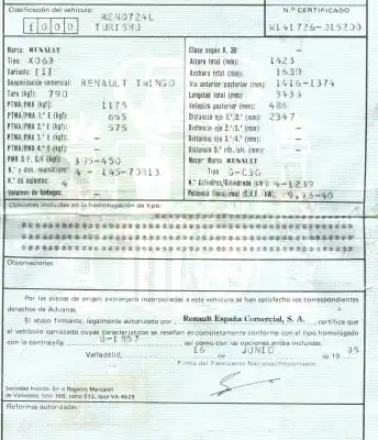 Veículo de Sucata renault twingo (co6) 1.3 (c063/64) do ano 1995 alimentado c3g