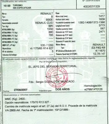 Scrapping Vehicle renault clio ii fase i (b/cbo) 1.9 d alize of the year 1999 powered f8qk630