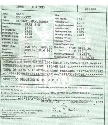 Veículo de Sucata saab 9-5 (ys3e) 2.2 tid do ano 2003 alimentado d223l