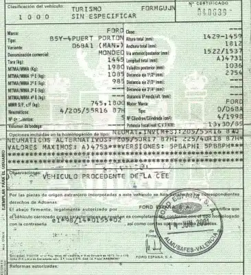 Veicolo di demolizione ford mondeo iii (b5y) 2.0 16v tddi / tdci dell'anno 2001 alimentato d6ba