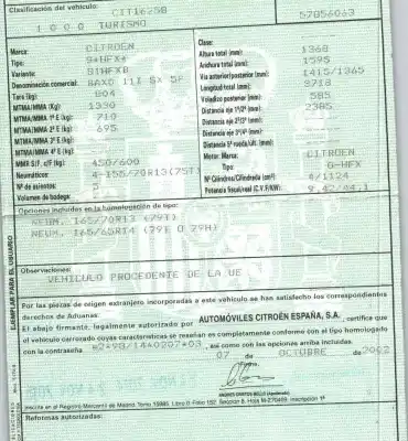 Scrapping Vehicle citroen saxo (s0, s1) 1.1 x, sx of the year 2002 powered hfx
