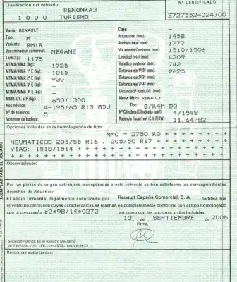 Здавання транспортного засобу renault megane ii (bm0/1_, cm0/1_) 1.6 16v року 2006 потужний k4md812