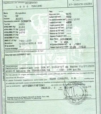 Veicolo di demolizione hyundai sonata v (nf) 2.0 crdi dell'anno 2009 alimentato d4ea