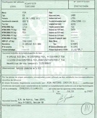 Утилизация автомобиля kia cee'd fastback (ed) 1.6 года 2007 питание g4fc