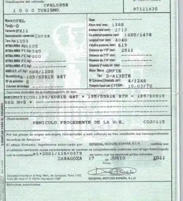 Scrapping Vehicle opel                                               corsa d (s07)                                                                                                                                                                                                                                              1.3 cdti (l08, l68)                                                                                                                                                                                                                                        of the year 2011 powered a13dtr