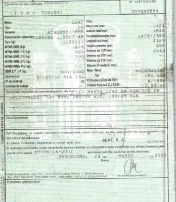 Утилизация автомобиля seat                                               cordoba (6k1, 6k2)                                                                                                                                                                                                                                         1.9 tdi                                                                                                                                                                                                                                                    года 2000 питание 1z,agr,ahu,alh