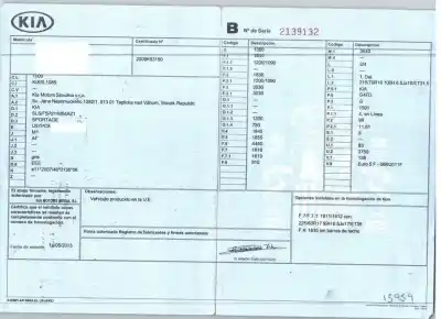 Veículo de Sucata kia sportage iii (sl) 1.6 gdi do ano 2013 alimentado g4fd