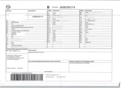 Утилизация автомобиля opel zafira tourer c (p12) 1.4 (75) года 2018 питание b14net opt. luj