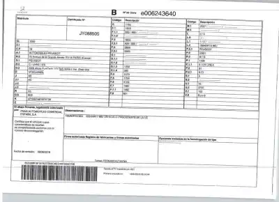 Vehículo de desguace peugeot                                            2008 i (cu_)                                                                                                                                                                                                                                               1.2 thp 110 / puretech 110                                                                                                                                                                                                                                 del año 2018 con motor hn01