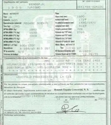 Утилизация автомобиля renault                                            scénic i monospace (ja0/1_, fa0_)                                                                                                                                                                                                                          1.9 dci (ja05, ja1f) года 2003 питание f9q k7
