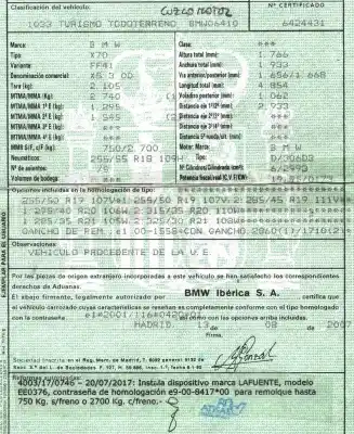 Veículo de Sucata bmw x5 (e70) 3.0 turbodiesel cat do ano 2007 alimentado 306d3