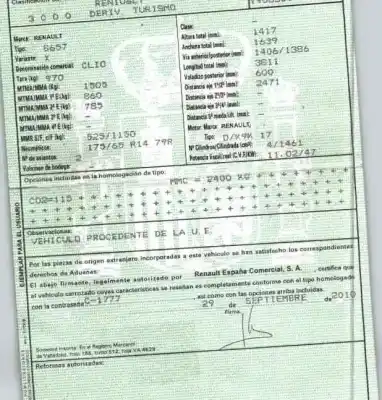 Здавання транспортного засобу renault clio ii furgoneta/hatchback (sb0/1/2_) 1.5 dci (sb3m) року 2010 потужний k9k 17