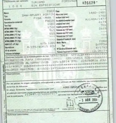 Здавання транспортного засобу ford focus i (daw, dbw) 1.8 tdci року 2004 потужний ffda