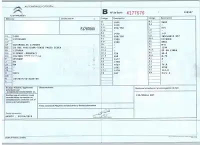 Vehicul casat citroen c-elysee (dd_) 1.2 vti 82 al anului 2015 alimentat hm01