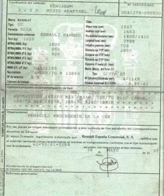 Veículo de Sucata renault kangoo (kc0/1_) 1.2 (kc0a, kc0k, kc0f, kc01) do ano 1999 alimentado d7fd720