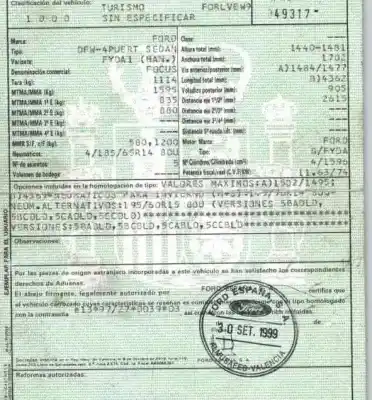 Утилизация автомобиля ford focus i (daw, dbw) 1.6 16v года 1999 питание fyda