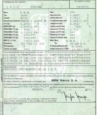 Sloopvoertuig bmw 3 compact (e46) 320 td van het jaar 2001 aangedreven 204d4