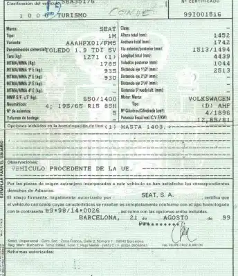 Здавання транспортного засобу seat toledo ii (1m2) 1.9 tdi року 1999 потужний ahf
