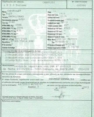 Veículo de Sucata chevrolet aveo 1.4 cat do ano 2011 alimentado a14xer