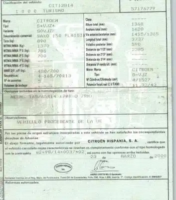 Scrapping Vehicle citroen saxo (s0, s1) 1.5 d of the year 2000 powered vjz