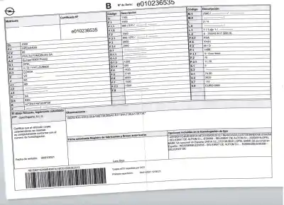 Утилизация автомобиля opel corsa f 1.5 (68) года 2021 питание yh01