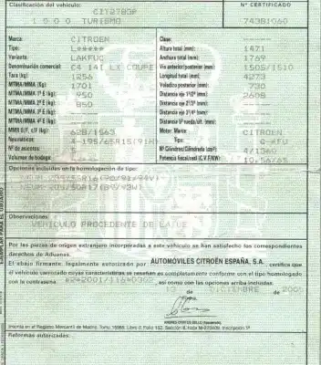 Veículo de Sucata citroen c4 coupé (la_) 1.4 16v do ano 2005 alimentado kfu