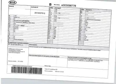 Sloopvoertuig kia carens iv 1.6 gdi van het jaar 2017 aangedreven g4fd