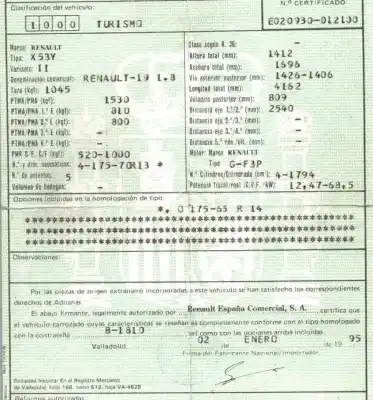 Scrapping Vehicle renault 19 ii (b/c53_) 1.8 (b/c53y) of the year 1995 powered f3pb704
