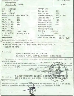 Scrapping Vehicle mitsubishi space wagon (n3_w, n4_w) 2.0 (n33w) of the year 1997 powered 4g63