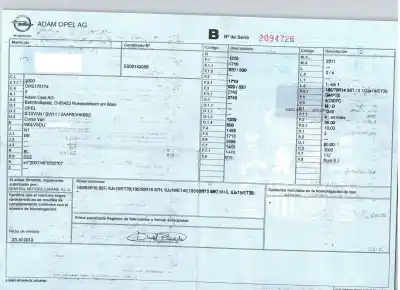 Veicolo di demolizione opel corsa d (s07) 1.3 cdti (l08, l68) dell'anno 2013 alimentato a13dtc
