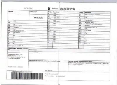 Veículo de Sucata fiat doblo autobús (263_) 1.6 d multijet (263axp1b) do ano 2015 alimentado 263a7000