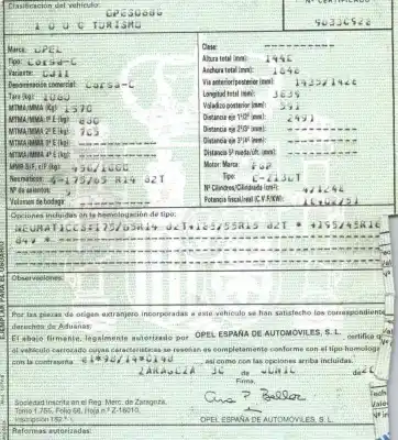 Утилизация автомобиля opel corsa c (x01) 1.3 cdti (f08, f68) года 2004 питание z13dt