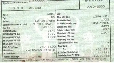 Здавання транспортного засобу audi a4 b5 (8d2) 1.9 tdi року 2000 потужний atj