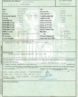 Scrapping Vehicle citroen saxo (s0, s1) 1.4 vts of the year 2001 powered kfw