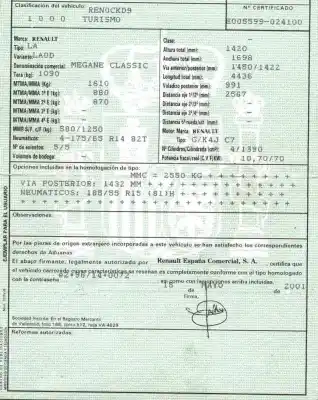 Утилизация автомобиля renault megane i classic (la0/1_) 1.4 16v (la0d, la1h, la0w, la10) года 2001 питание k4jc7