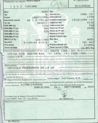 Утилизация автомобиля audi a3 (8l1) 1.9 tdi года 2001 питание asz