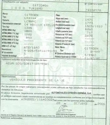 Scrapping Vehicle citroen c4 i (lc_) 1.6 hdi of the year 2006 powered 9hy