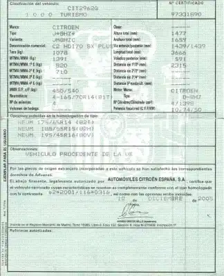 Scrapping Vehicle citroen c2 (jm_) 1.4 hdi of the year 2005 powered 8hz