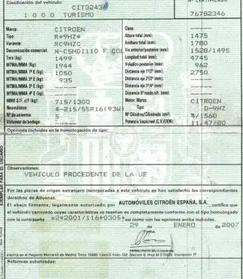 Утилизация автомобиля citroen                                            c5 ii (rc_)                                                                                                                                                                                                                                                1.6 hdi (rc8hzb)                                                                                                                                                                                                                                           года 2007 питание 9hz (dv6ted4)