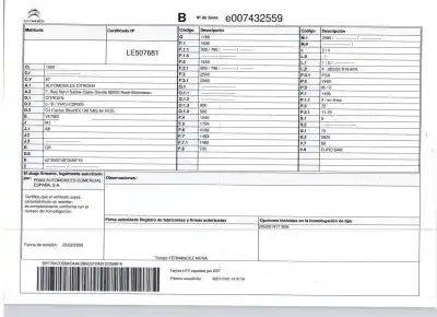Утилизация автомобиля citroen c4 cactus 1.5 bluehdi 120 года 2020 питание yh01