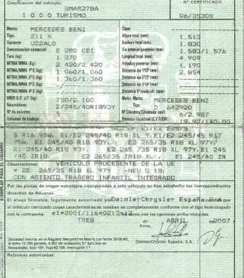 Утилизация автомобиля mercedes-benz clase e t-model (s211) e 280 t cdi (211.220) года 2007 питание 642920