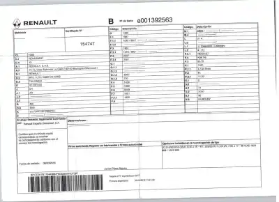 Veículo de Sucata renault talisman (lp_) 1.5 dci 110 do ano 2016 alimentado k9kf646