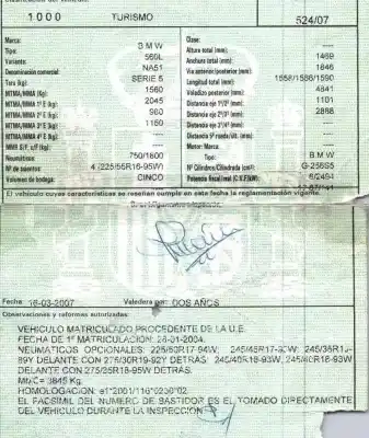 Sloopvoertuig bmw 5 (e60) 525 i van het jaar 2004 aangedreven 256s5