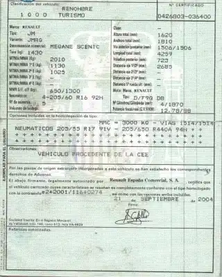 Здавання транспортного засобу renault                                            scénic ii (jm0/1_)                                                                                                                                                                                                                                         1.9 dci (jm0g, jm12, jm1g, jm2c) року 2005 потужний f9q d8