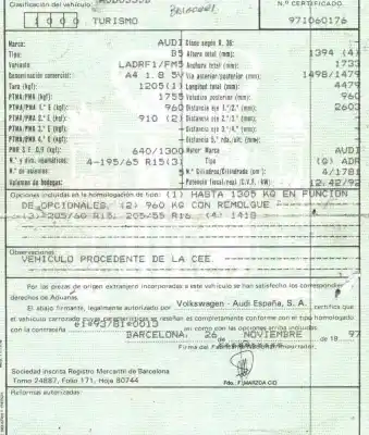 Утилизация автомобиля audi a4 b5 (8d2) 1.8 года 1997 питание adr